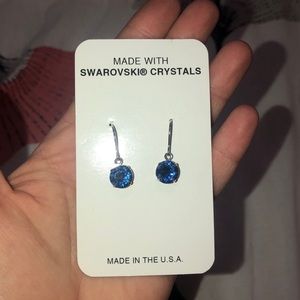 Sapphire Swarovski Crystal Earrings